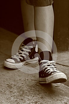 Girl's feet in converse sneakers (3)