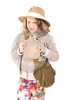 Girl in safari costume