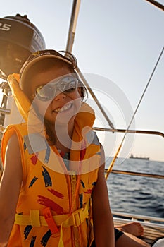 Girl on sailing boat