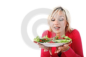 Girl with salad