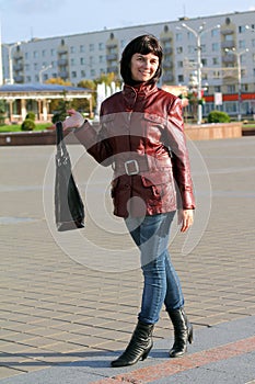 Girl with a satchel