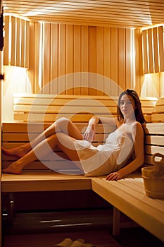 Girl in sauna