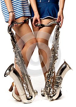 Girl with saxophone