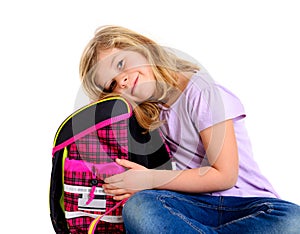 Girl with schoolbag