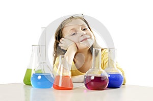 girl in science class