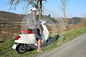 Girl on scooter