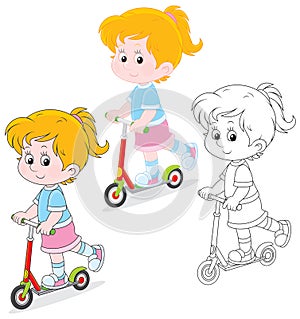 Girl scooterist