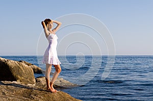 Girl and sea.