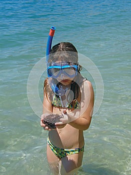 Girl with sea urchin