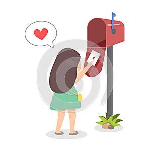 Girl Sending Love Letter