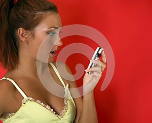 girl sending sms