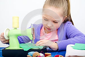 Girl sewing