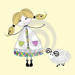 Girl with a sheep