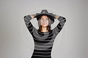 Girl in a sheriff hat