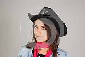 Girl in a sheriff's hat