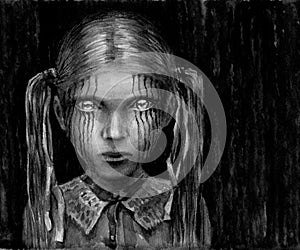 Girl with shining eyes