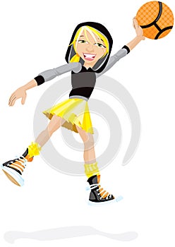 Girl Shooting A Basket Ball