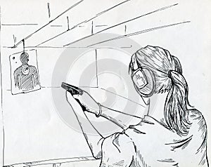 Girl in a shooting gallery