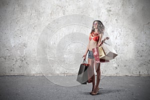 Girl with shopping bags