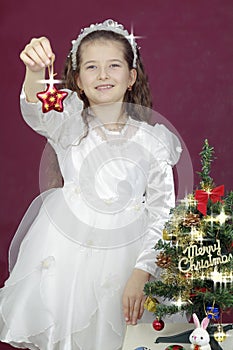 Girl show Christmas asterisk photo