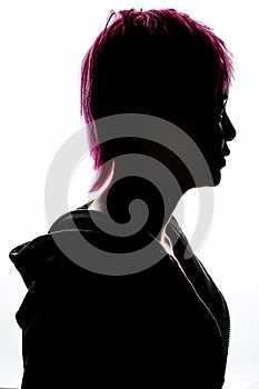 Girl silhouette fashion hair pink