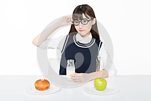 Girl sitting in a quiet room