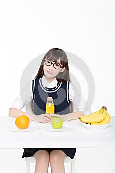 Girl sitting in a quiet room