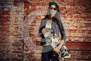 Girl with skateboard