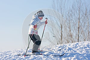 Girl skiing