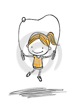 A Girl Skipping Rope