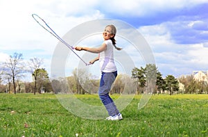 Girl with skipping rope