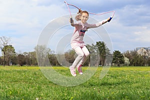 Girl with skipping rope