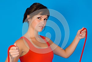 Girl with skipping rope