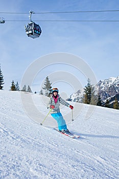 Girl on skis.