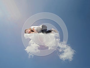 Girl Sleeping on a Cloud