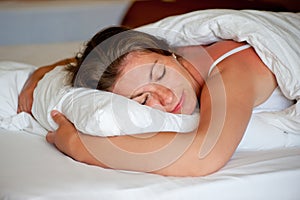 Girl sleeping in a comfortable position