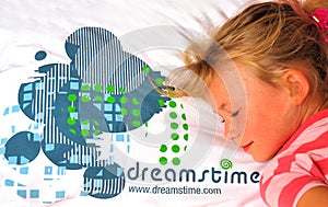 Girl sleeping on Dreamstime pillow photo