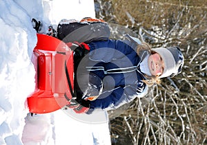 Girl on a sleigh