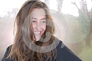 Girl smiling portrait happy lifestyle outdoor day