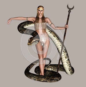 Girl with snake