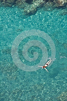 Girl snorkeling