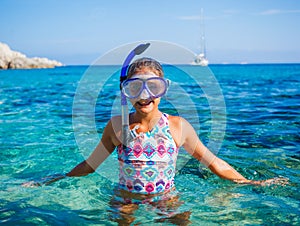 Girl snorkeling