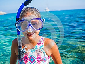 Girl snorkeling