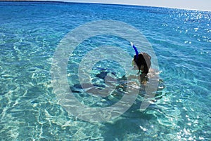 Girl snorkelling in the Red Sea