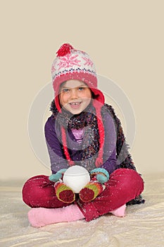 Girl with snowball