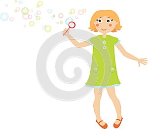 Girl with soap bubble