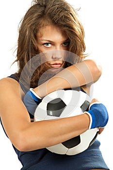 girl with soccer ball