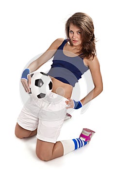 girl with soccer ball