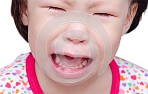 Girl with sore mouth