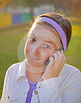 Girl Speaking On Cell Phone